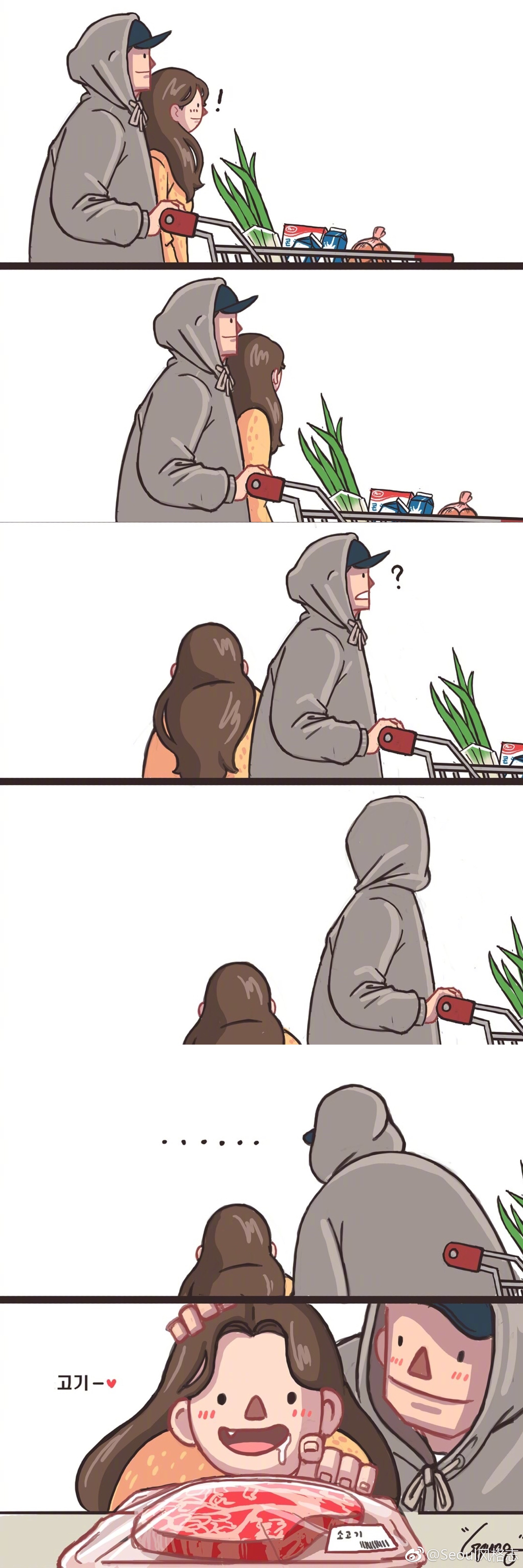 暖心情侣漫画,每一组作品都是情侣之间日常细碎的小故事