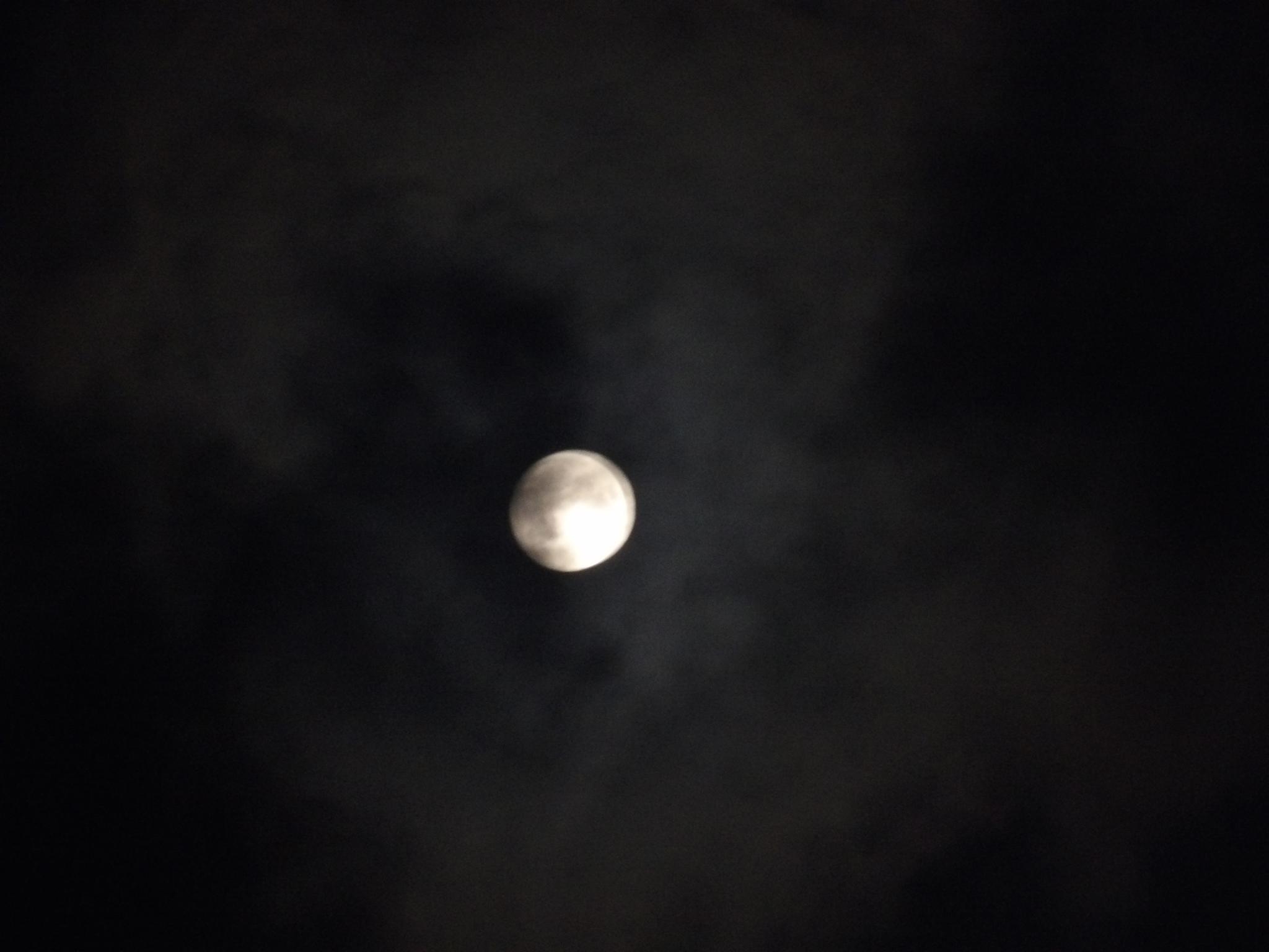 葫芦岛夜晚的天空被白云笼罩,漆黑的夜里只见一道白光