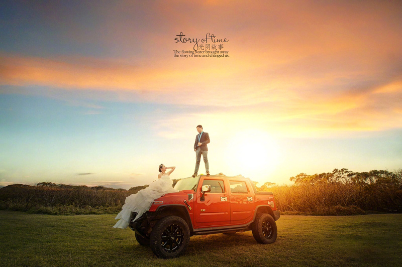 PS更换天空制作日出婚纱照教程!简单粗暴,设计