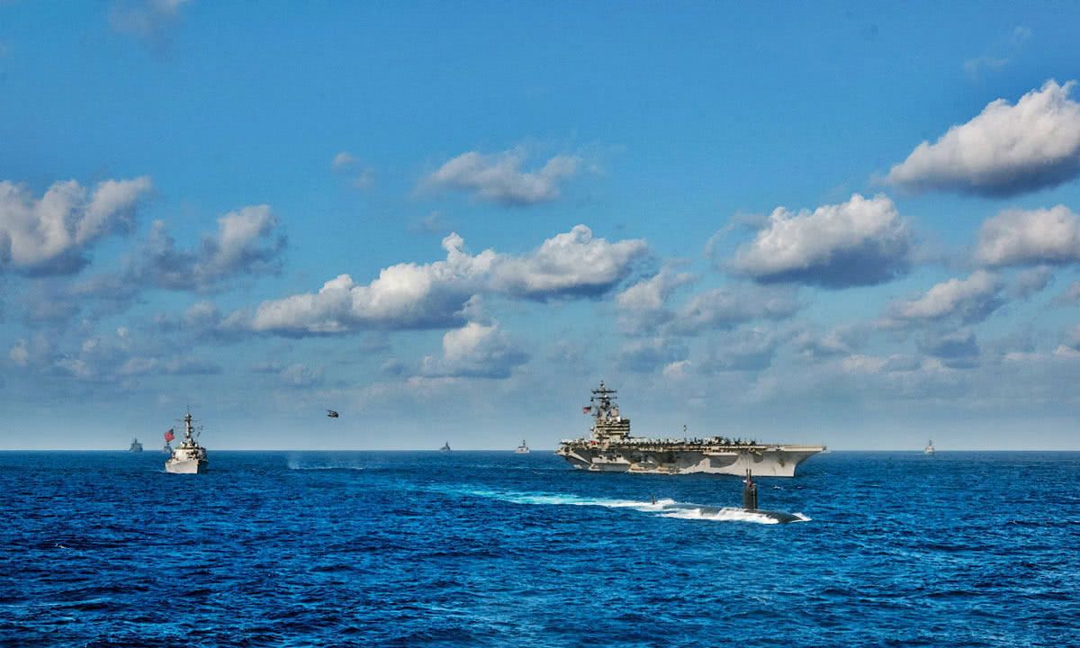 美日利剑 2019联合演习结束 参演舰机编队拍