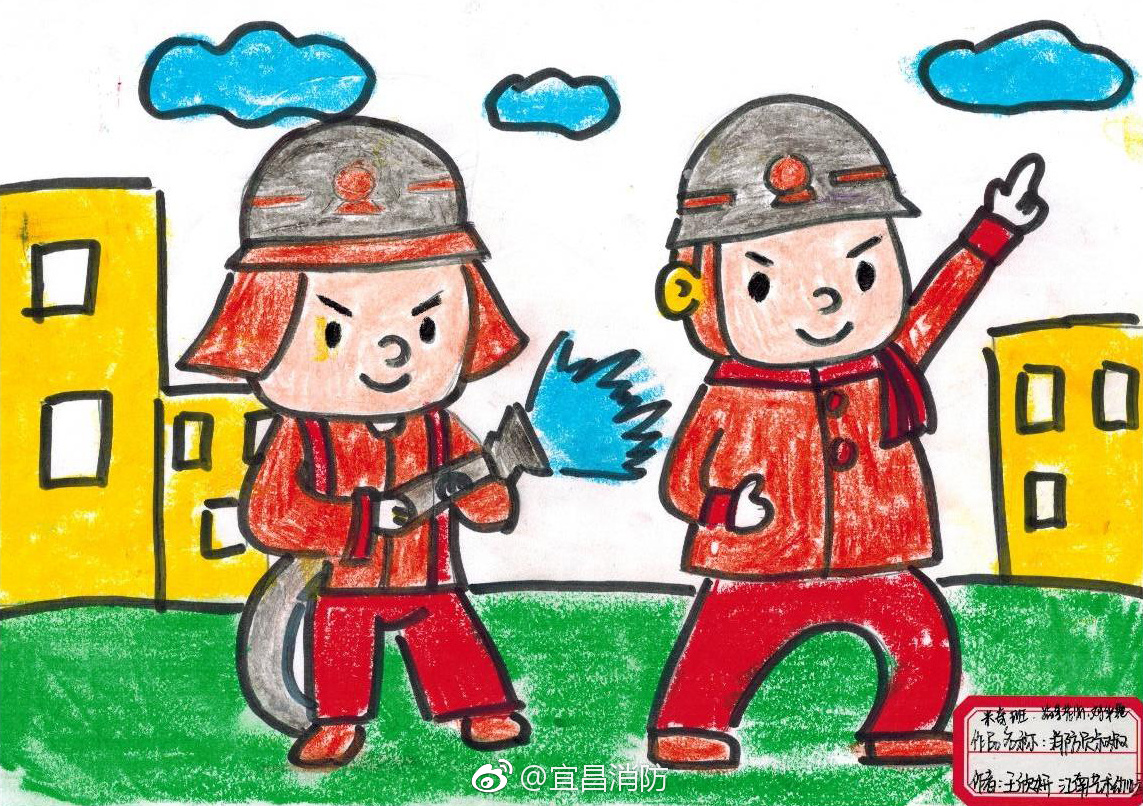 消防员简易图画,消防员简笔画简单,消防员图画儿童绘画_大山谷图库