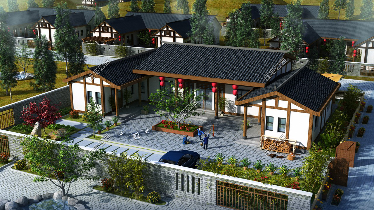 农村自建14x25米三合院,6卧5卫还有烤火房,30万造价适合老百姓