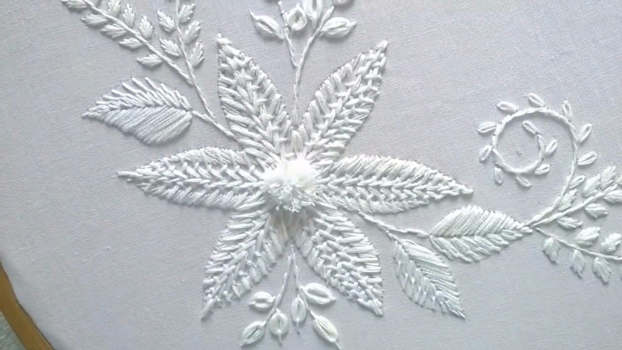 手工刺绣漂亮的六瓣花朵图案,步骤详细,简单易学,很有