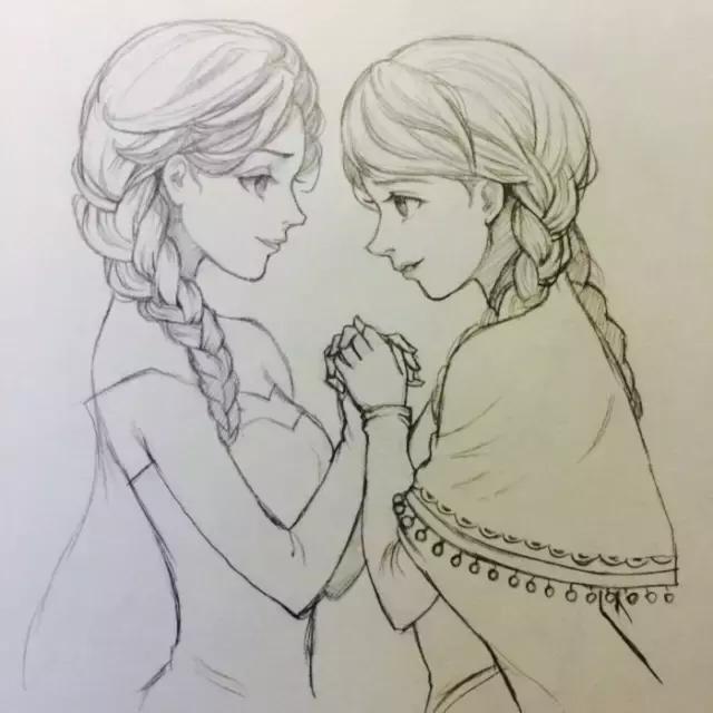 动漫线稿素描动漫萝莉少女
