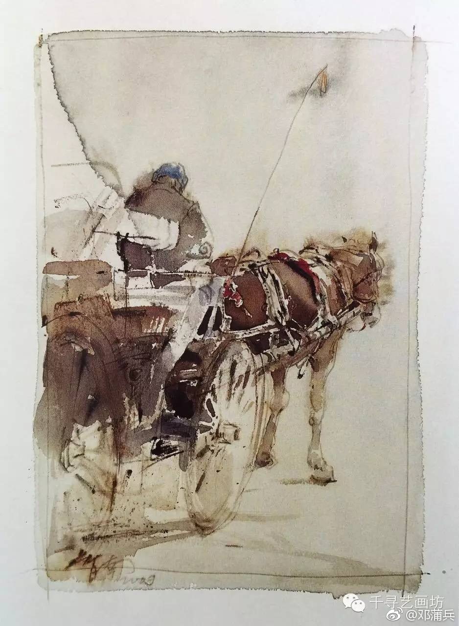 一组潇洒自如的水彩速写,非常喜欢---作者蒋智南