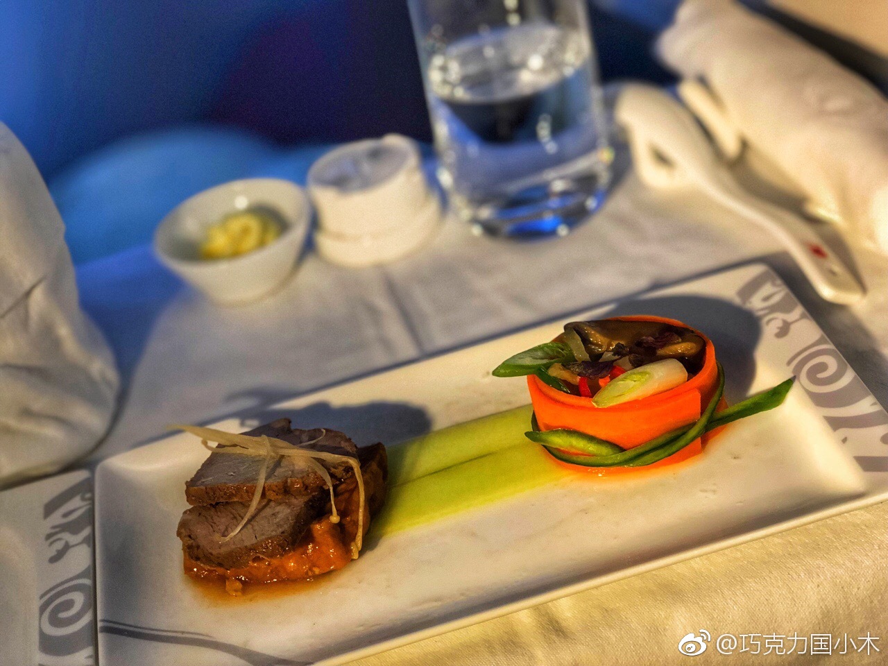 海航国际航班商务舱餐食大赏~看着还不错吧布