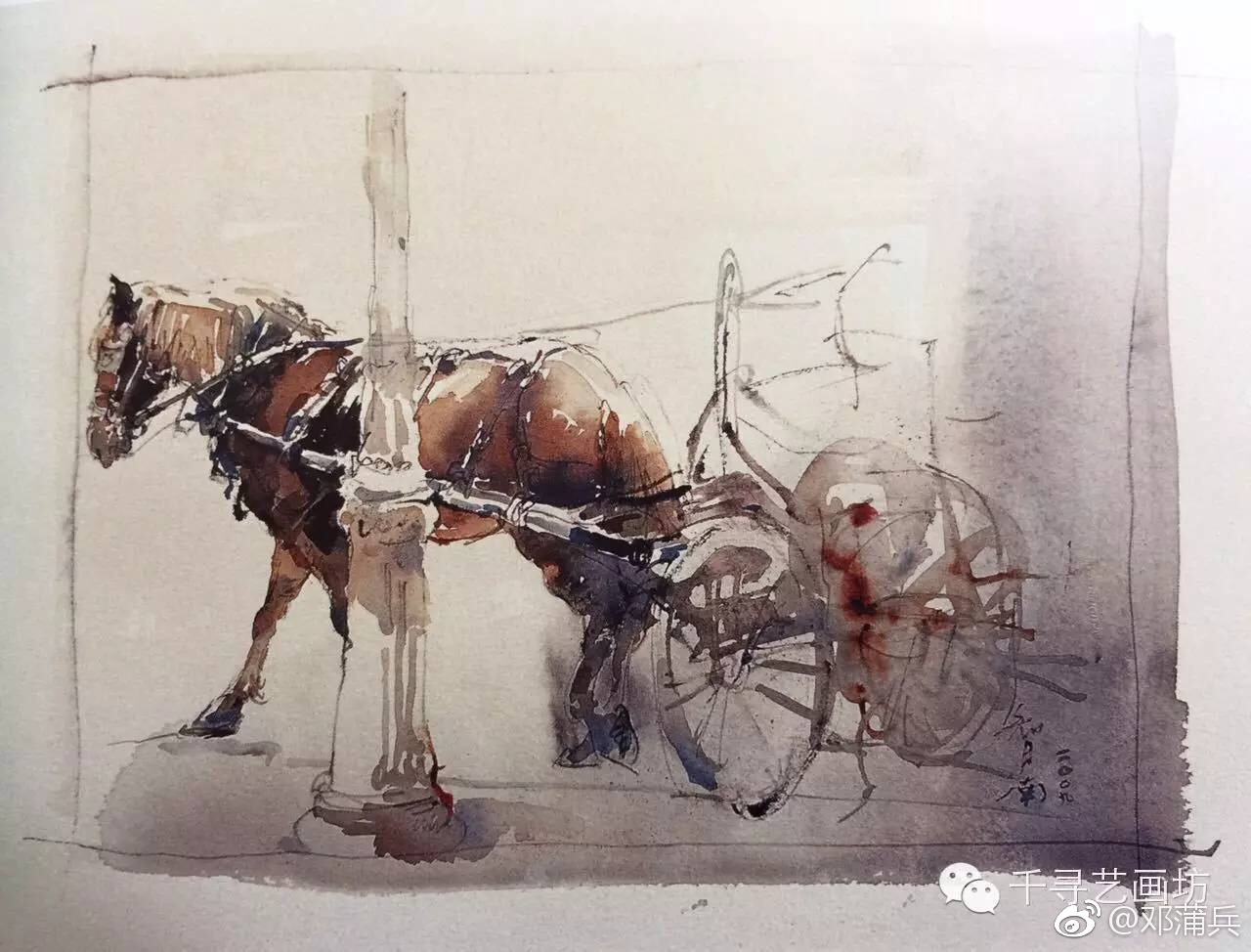 一组潇洒自如的水彩速写,非常喜欢---作者蒋智南