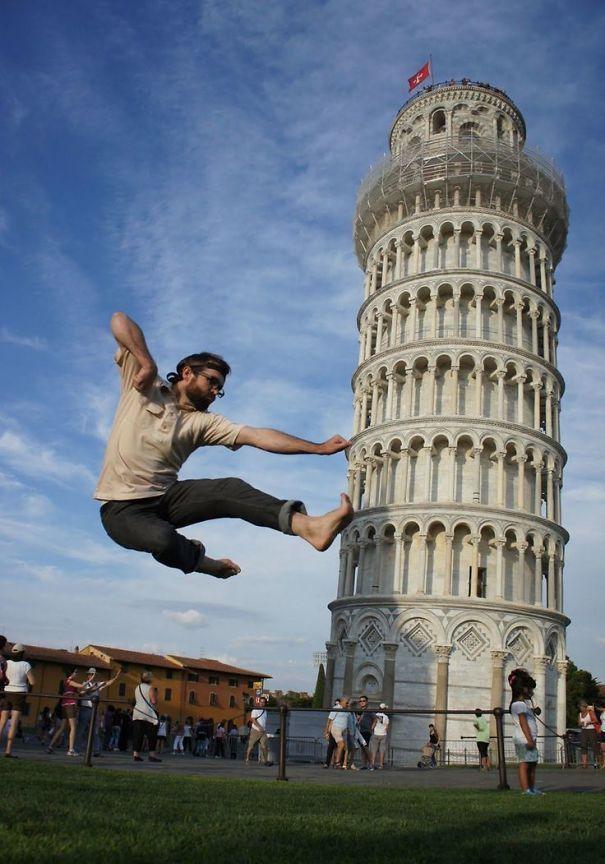 脑洞大开, 外国人教你如何与比萨斜塔拍出最有创意的照片