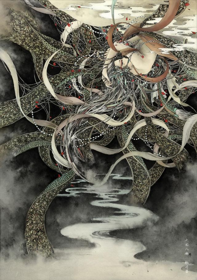 人气插画师杉泽,手绘《山海经》百妖插画精选,美爆你的眼.