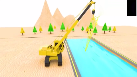 益智动画玩具工程车帮卡车修路场景化教宝宝学英语