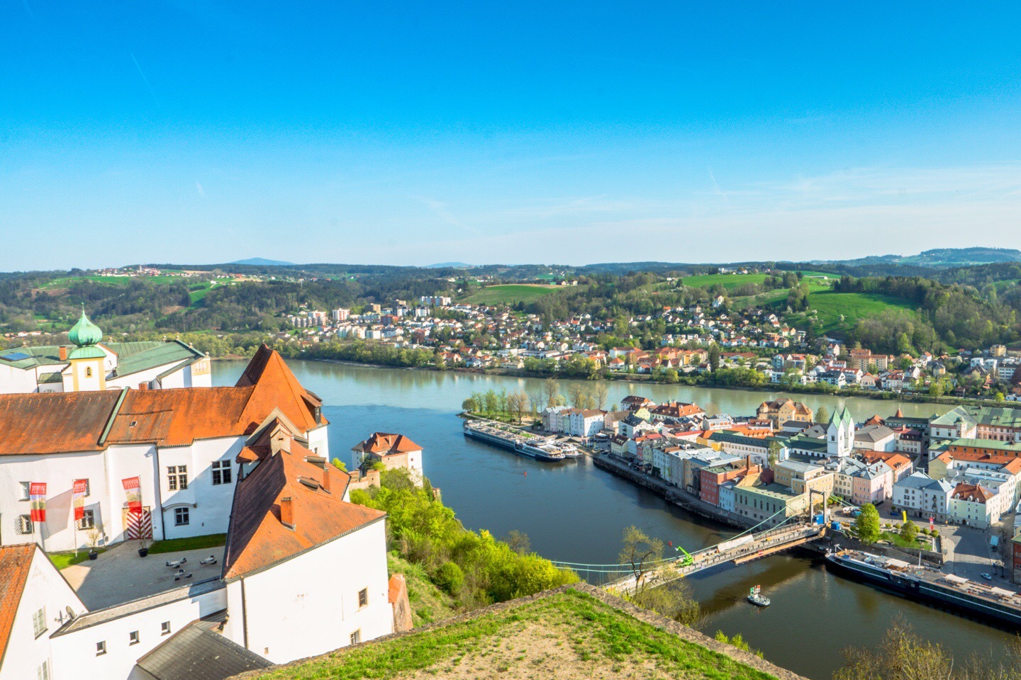 德国帕绍,位于多瑙河、因河和伊尔茨河的交汇
