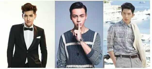 男明星里面吴亦凡,陈伟霆是菱形脸,和井柏然一样,脸型也偏长.▼