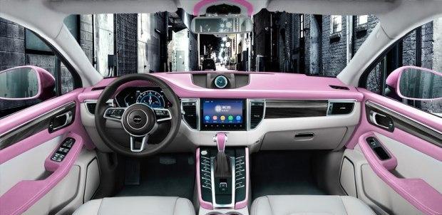 粉嫩少女心 众泰SR9女神定制版内饰, 你会买账吗?