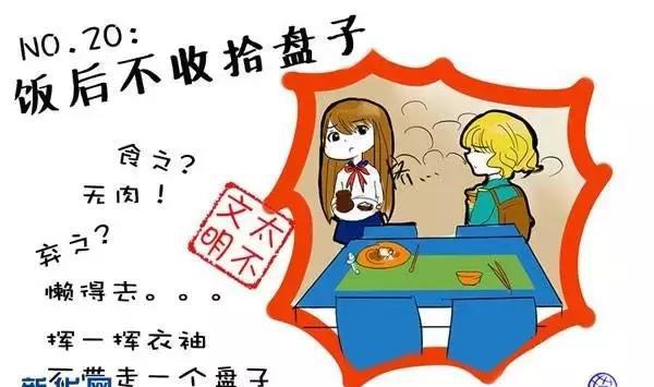 大学生校园不文明行为漫画