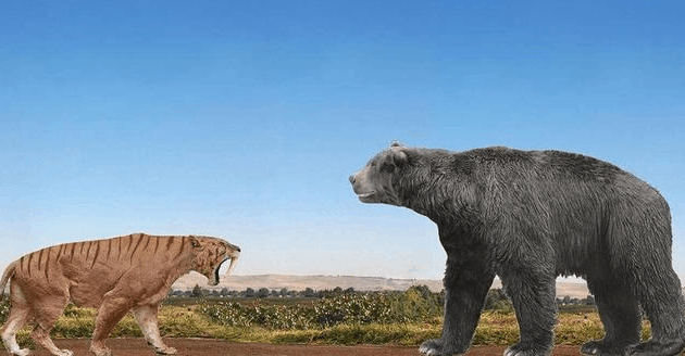 恐怖的远古巨熊, 有四米多高, 一掌下去能拍死一只大象!