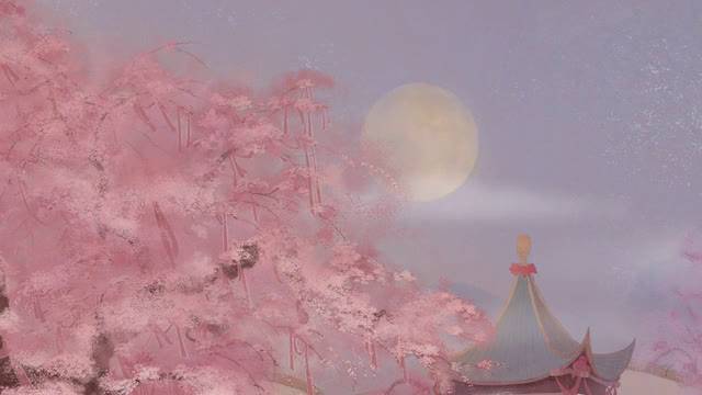 唯美获奖动画短片《月老》: 朦胧粉粉的背景,一身红衣