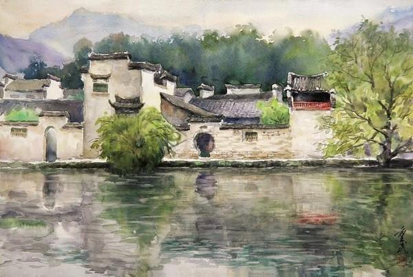 天津美院教授陈重武乡村美景水彩画作品欣赏