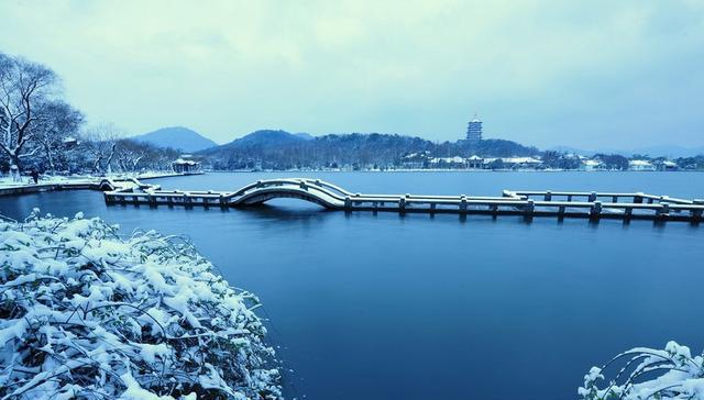 冬季杭州西湖的美景盖世无双