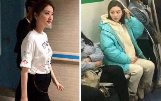 景甜这次真的怀孕啦?衣着很宽松肚子很凸