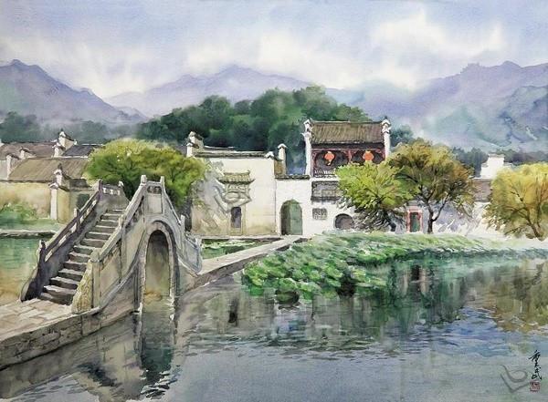 天津美院教授陈重武乡村美景水彩画作品欣赏