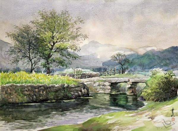 天津美院教授陈重武乡村美景水彩画作品欣赏