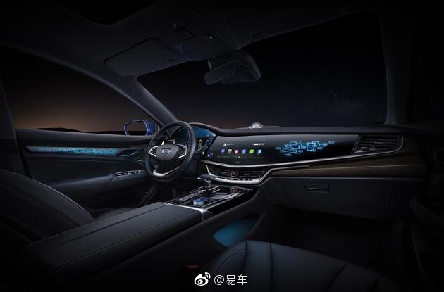 吉利博瑞GE内饰官图发布，全屏中控台设计/豪华感提升