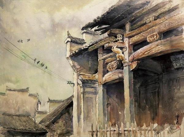 天津美院教授陈重武乡村美景水彩画作品欣赏