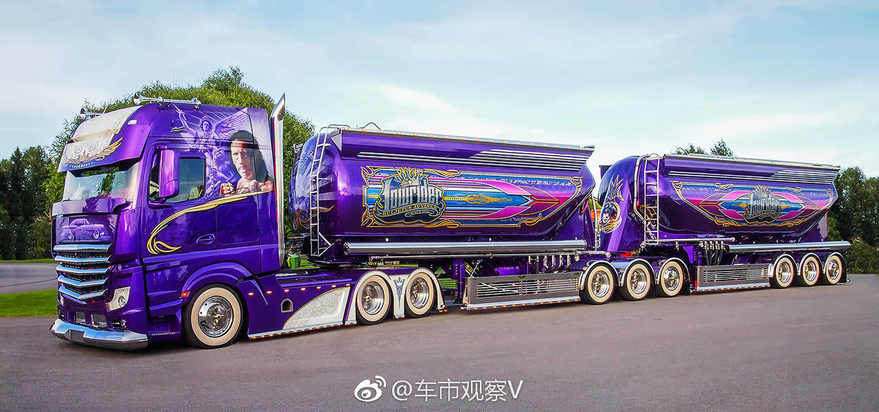 梅塞德斯-奔驰Actros 2663 Lowrider半卡车,姿色移动豪华宫殿_新浪看点