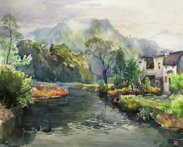 天津美院教授陈重武乡村美景水彩画作品欣赏
