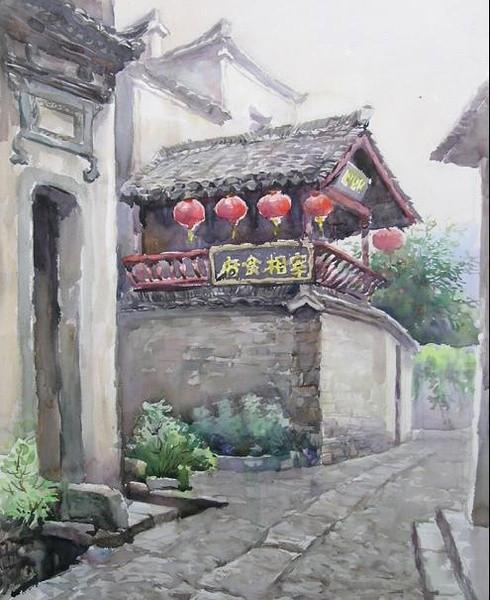 天津美院教授陈重武乡村美景水彩画作品欣赏