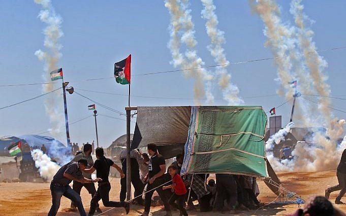 冲突升级后, 巴勒斯坦开始反击, 火箭弹回敬以色列