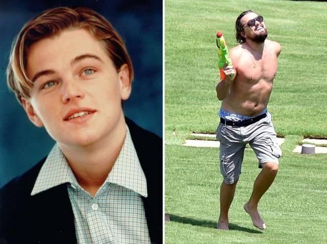 要说变胖,就绝对要说到小李子,玩水枪这个梗怕是再也离不开他了.