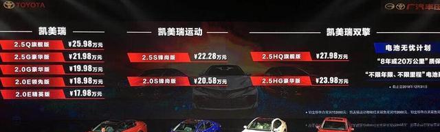 全新凯美瑞17.98万起！看到配置表，你在逗国人玩呢？