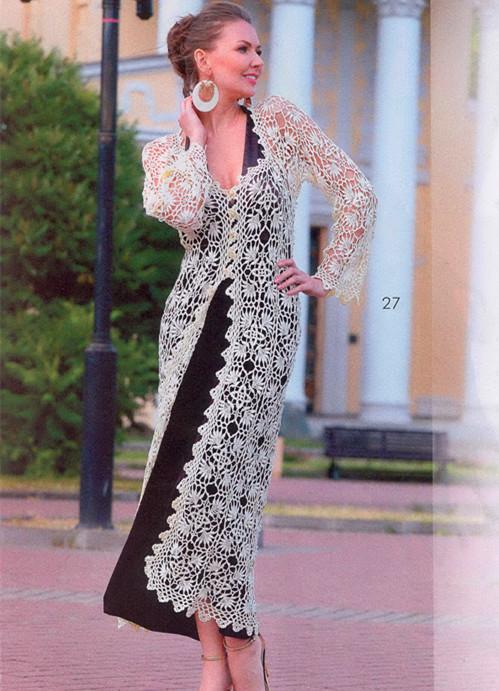 爱尔兰蕾丝钩编服装+编织图解
