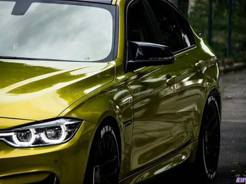 宝马3系金属柠檬黄改色案例