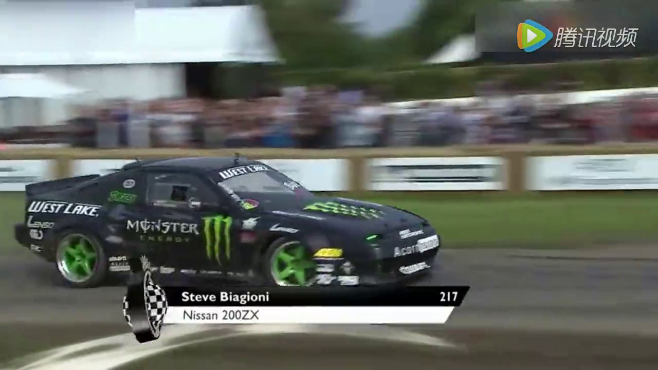 200ZX野马RTR 古德伍德暴力烧胎，驾驶仓浓烟滚滚