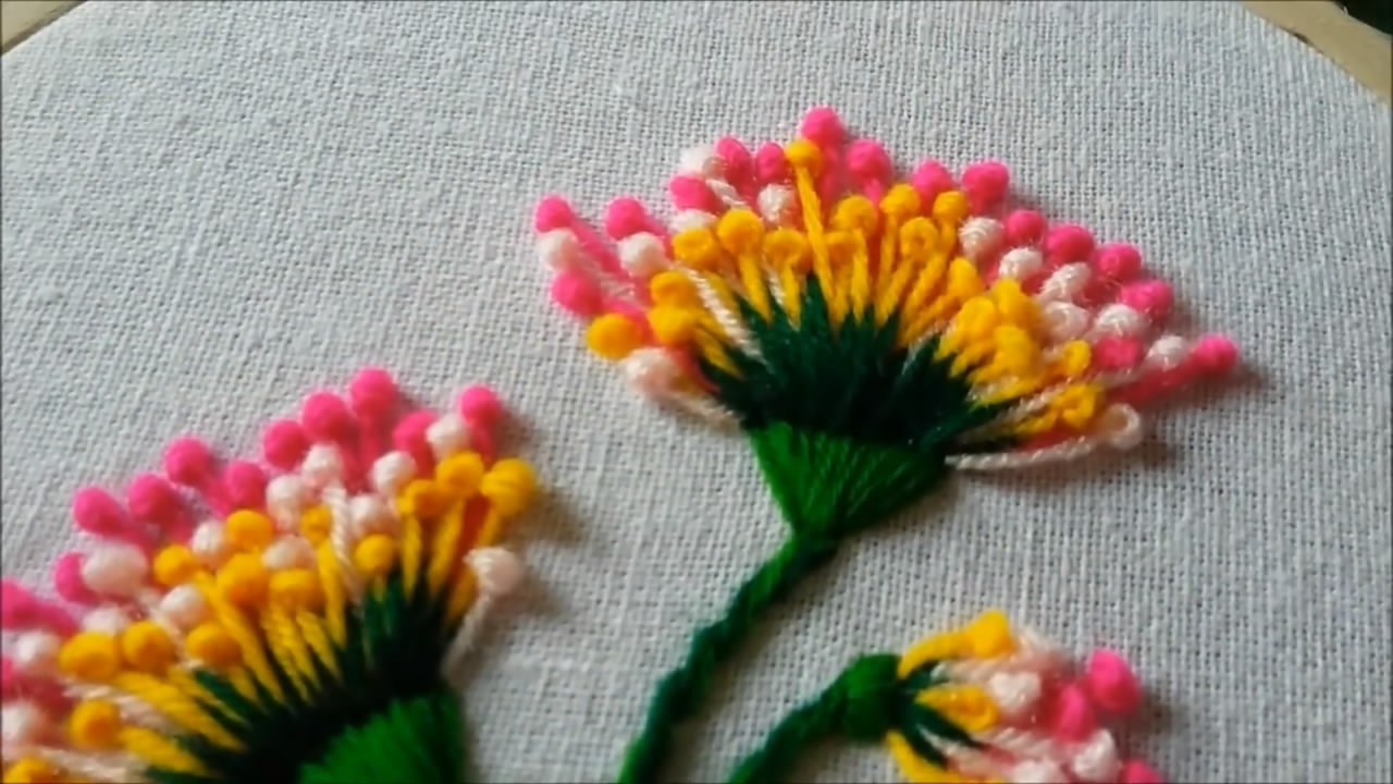 手把手,教你如何刺绣漂亮的花朵图案,一针一线的手工