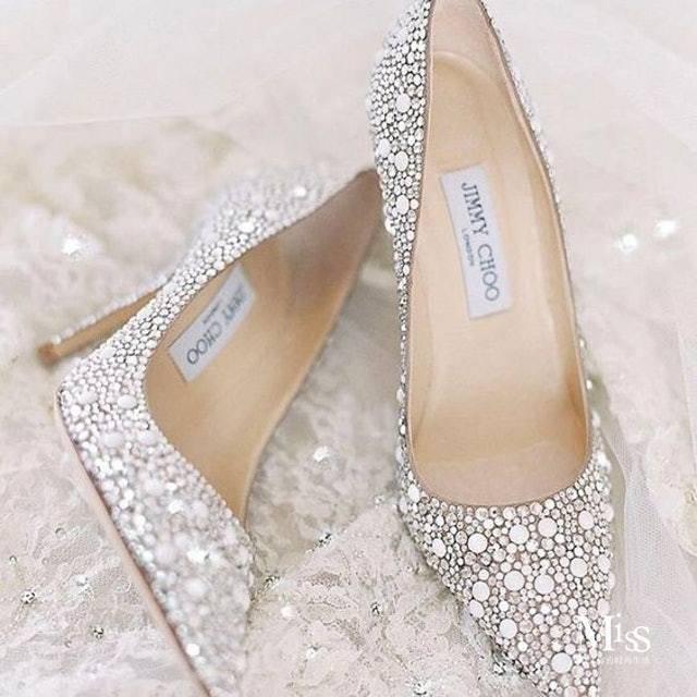 明星婚鞋盘点 | 杨颖穿的 Cinderella 水晶鞋要3