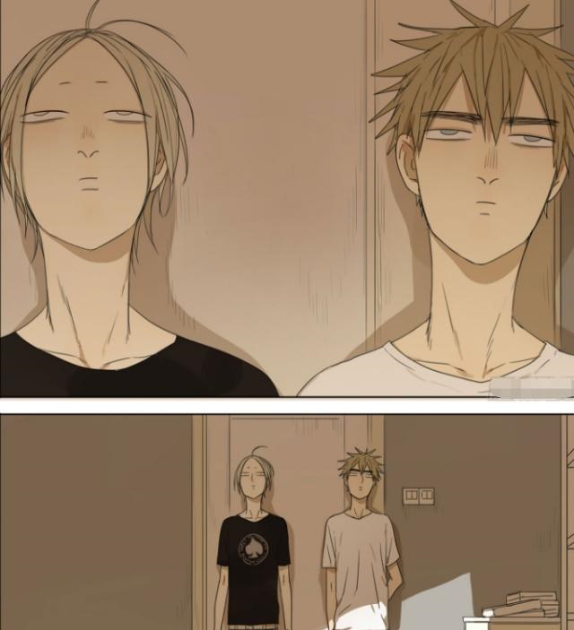 搞笑漫画两个男孩共处一室还脸红见一好软,好舒服