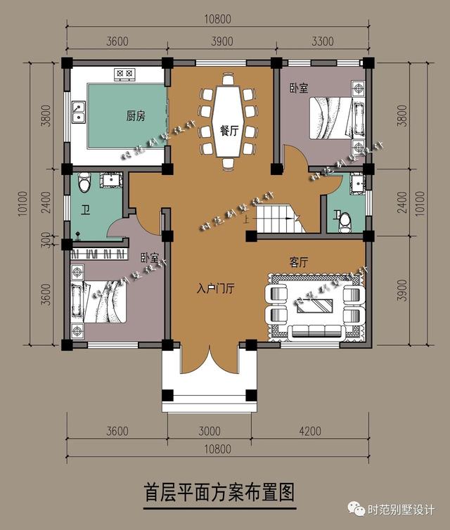 10x10米三层,10x10米房子设计平面图 10x10米小户型三层欧式别墅带凉亭露台影视厅6室3厅适合自建