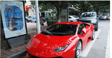 老板提了一辆兰博基尼小牛, 声称这驾驶比大牛好开太多了