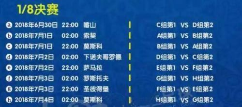 2018年世界杯比赛直播时间 俄罗斯世界杯小组