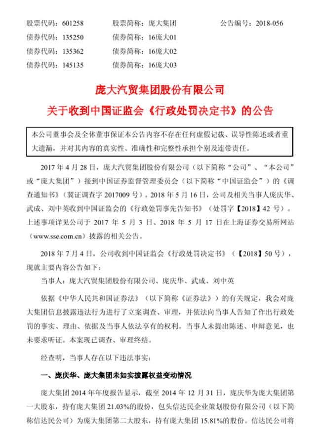 天壤之别！广汇回购股票 庞大接连质押股票还遭证监会处罚