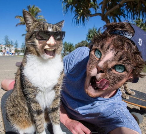 和不同动物自拍换脸,谁知道是什么软件,看上去有毒的样子 哈哈哈