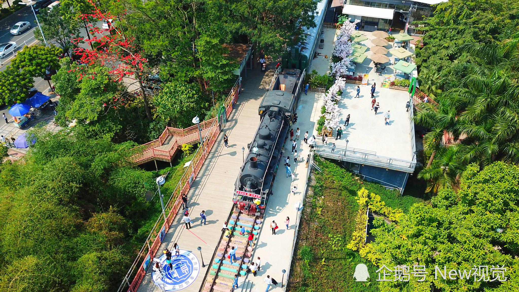 航拍美景:东莞常平铁路公园