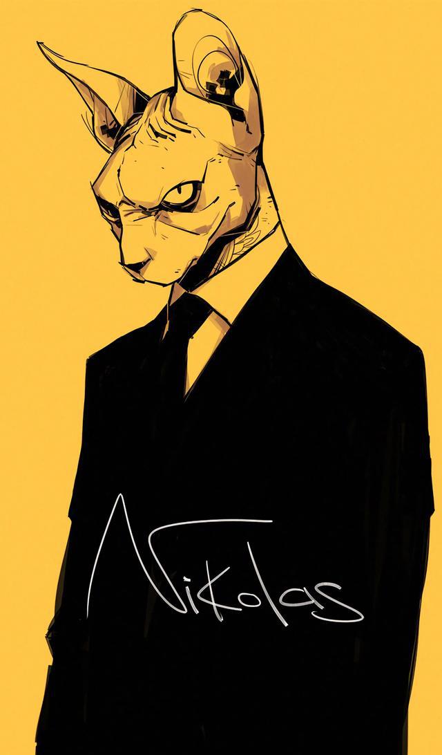 动物拟人化系列插画作品