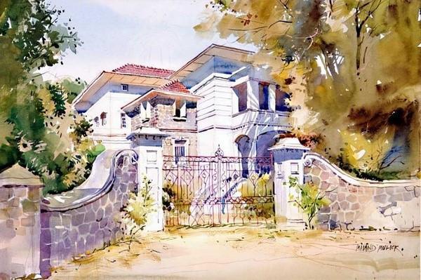 印度水彩大师唯美水彩风景画欣赏