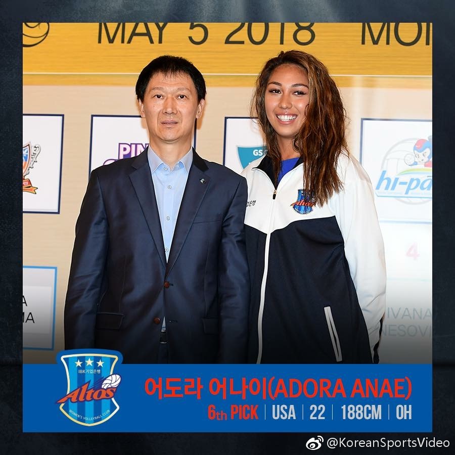 2018-2019韩国女排联赛外援选拔于韩国时间5