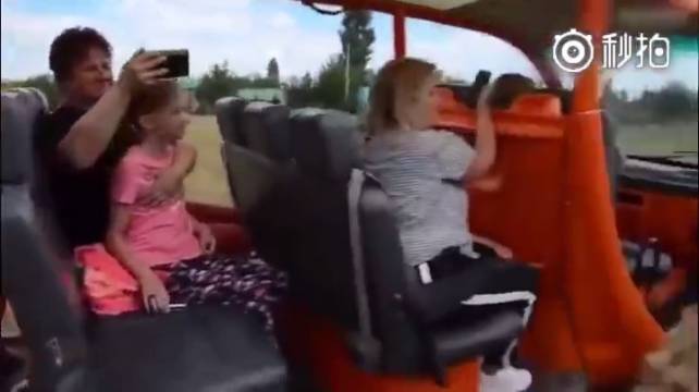 近日，俄罗斯一野生动物园，游客被一只冲上敞篷车撒娇的母狮子吓坏了！它对着...