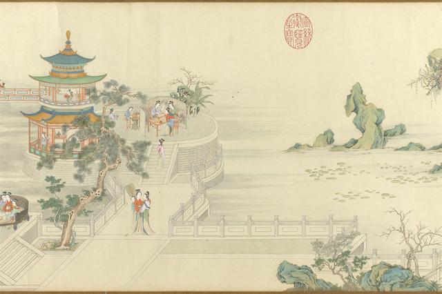 绘画艺术:《仿汉宫春晓图卷》(清 丁观鹏 绘,台北故宫藏)